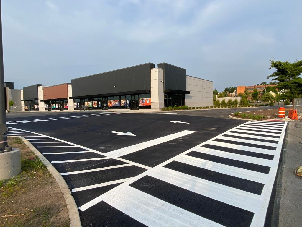 New paved parking lot