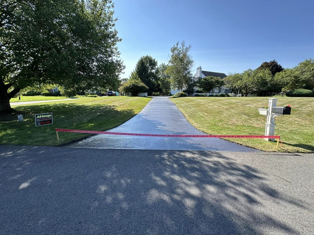 Recently paved driveway